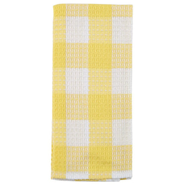 Wicklow Check Yellow Waffle Dishtowels - Set of 3 Park Designs - The Fox Decor